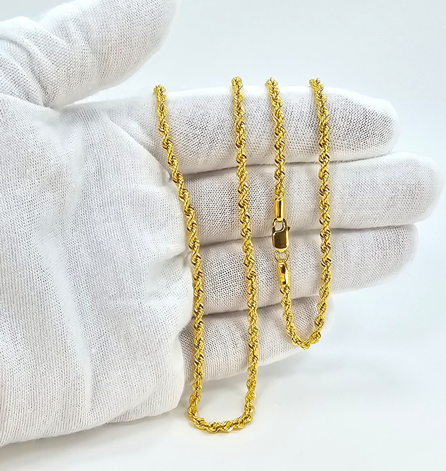 22K Gold Rope Chain Necklace 20.3 inch 2.8 mm Hollow Genuine Hallmarked 916