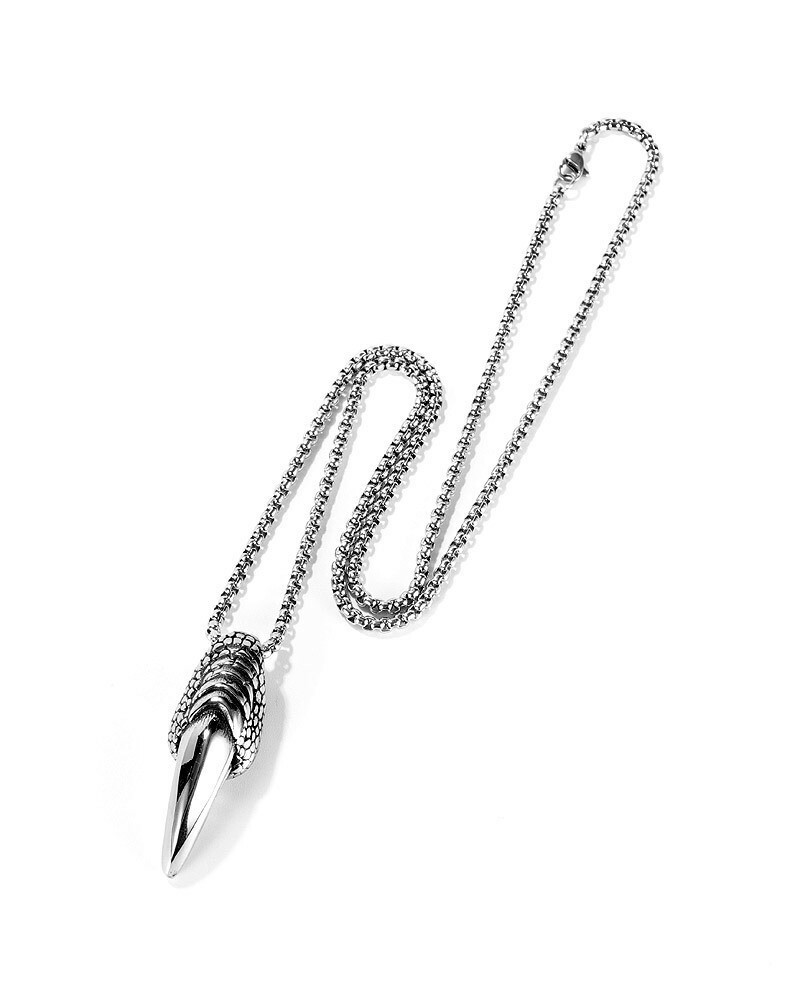 Men Stainless Steel Vintage 3D Casting Eagle Claw Pendant Necklace 0824
