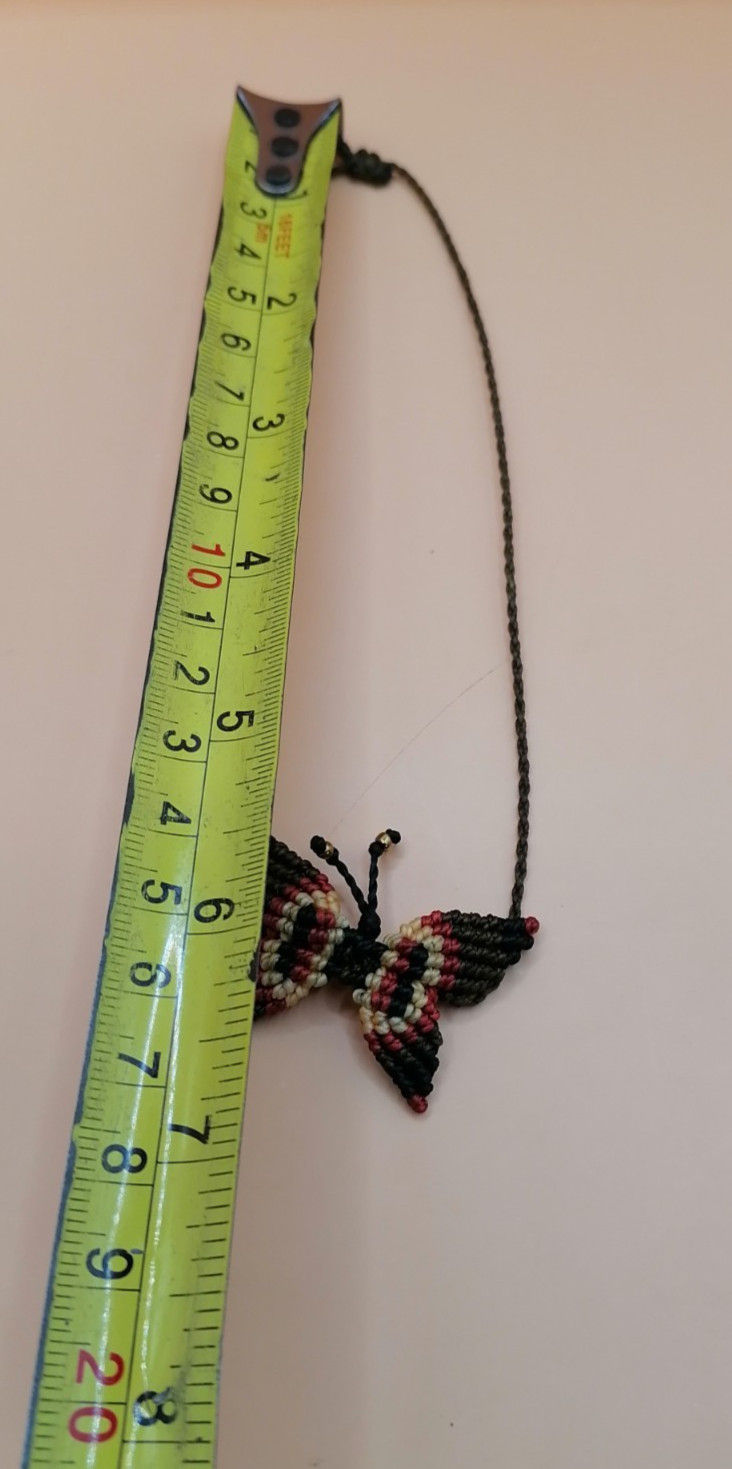 Handmade Macrame Butterfly Anklet, Multicolor