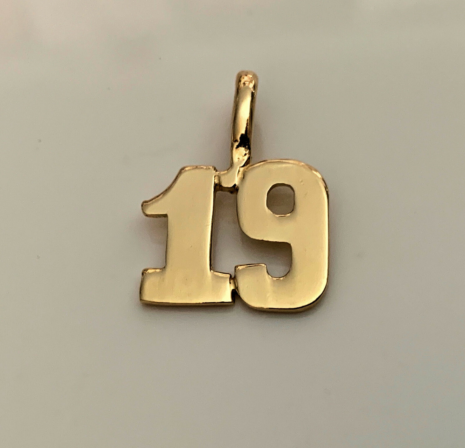 Gold Number Pendant 24K GP NFL NHL NASCAR NCAA MLB NBA