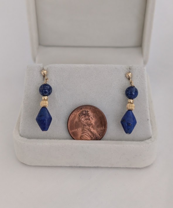 Lapis Earrings 14K Gold 2.5 Grams Retail Price $599 Make Me An Offer!