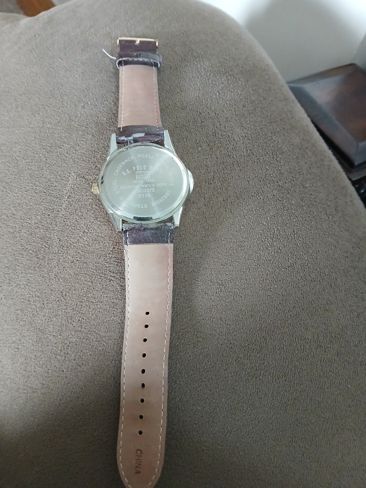 U.S. Polo Assn. Classic Men’s USC2273 Watch with Brown Faux-Leather Strap