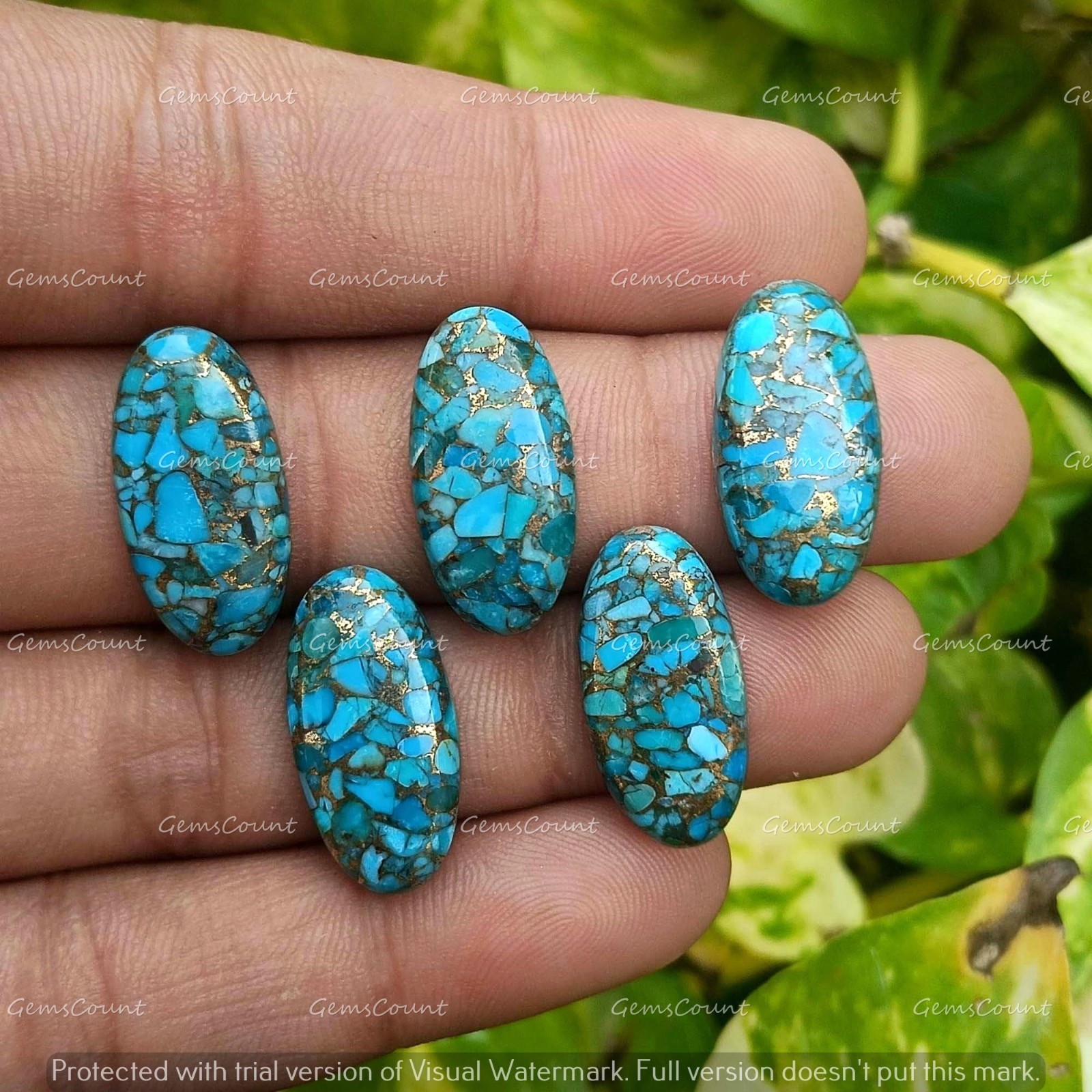 Natural Blue Copper Turquoise Long Oval Cabochon Smooth Gemstone 5x10mm-15x30mm