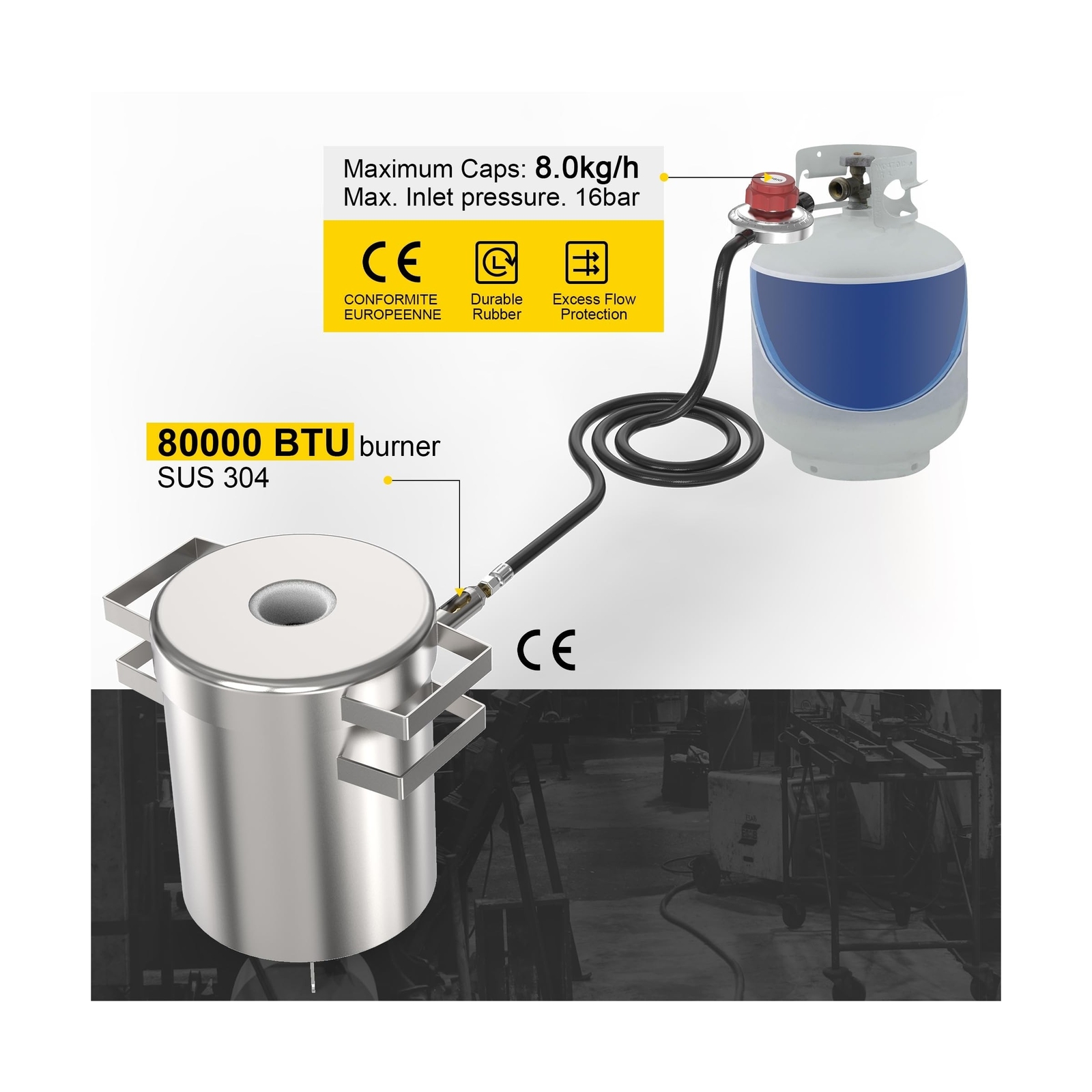 Nelyrho 6KG Melting Furnace Kit – Stainless Steel Foundry with Crucible, Cruc…
