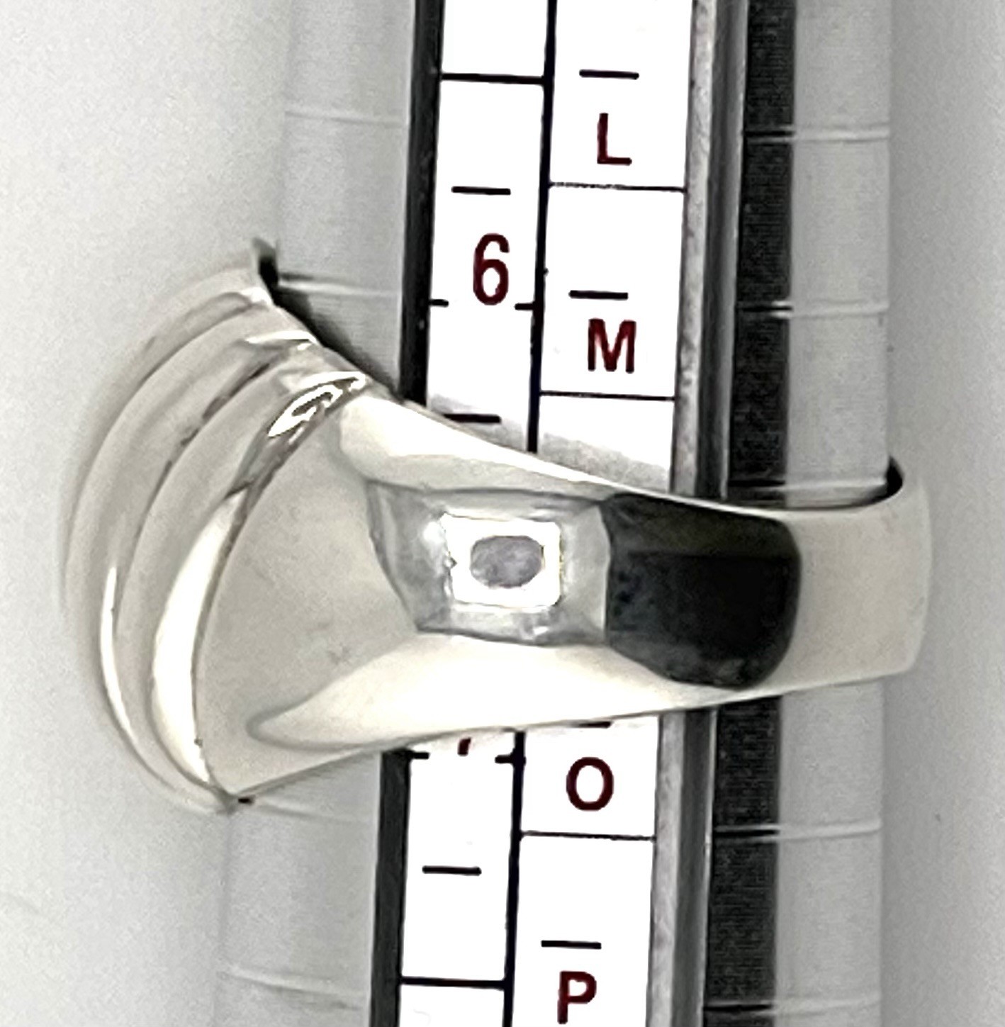 Heavy Unisex RING 925 Sterling Silver Dome Ribbed Size 6.75 Weight 8.8.grams