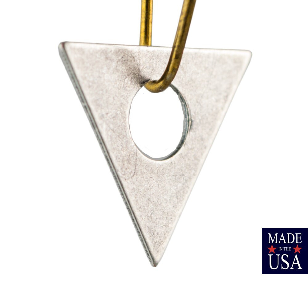 Center Cutout Silver Ox Flat Triangle Charms Drops 17mm (6) mtl479K