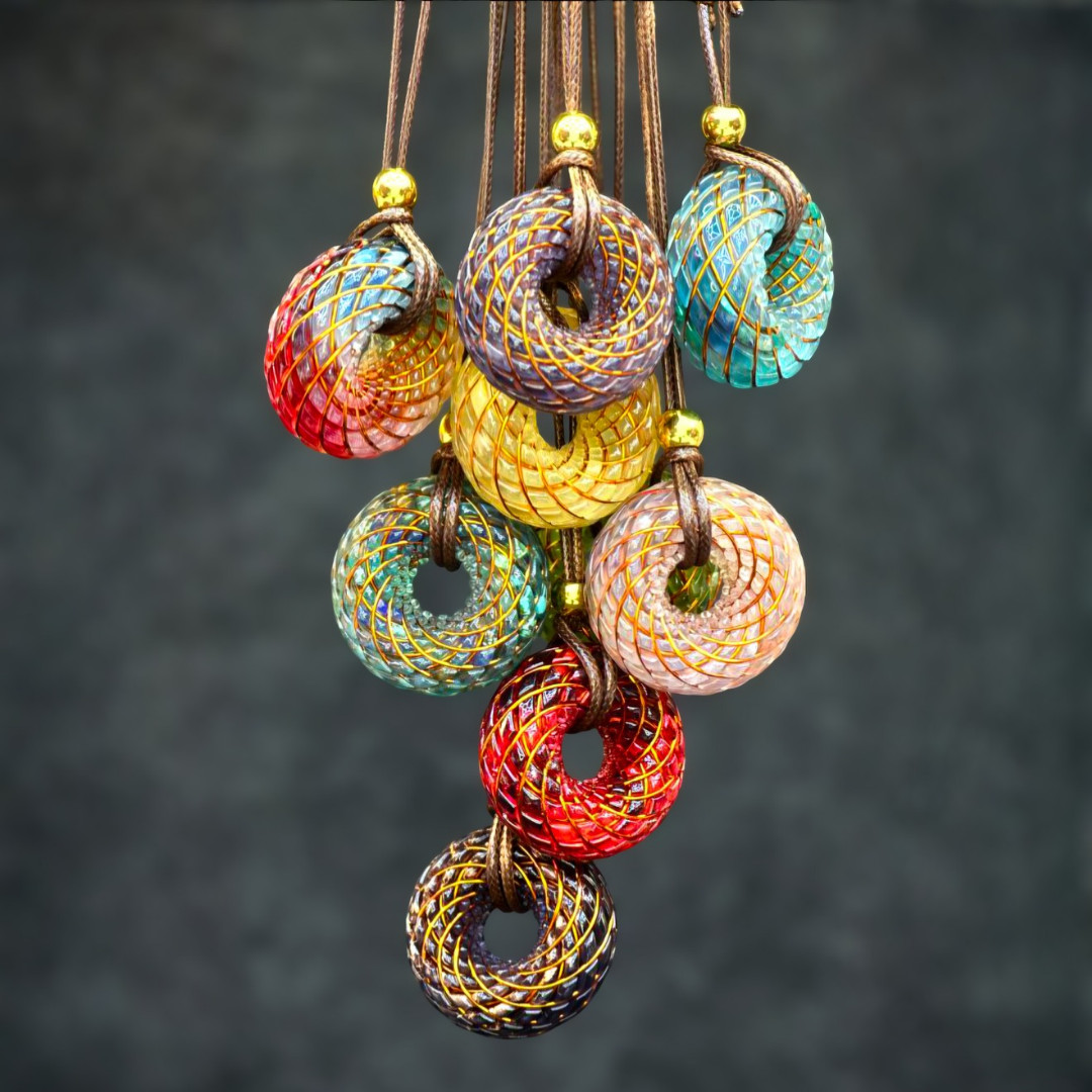 Luminous Glow in the Dark Torus Pendant Sacred Geometry Necklace