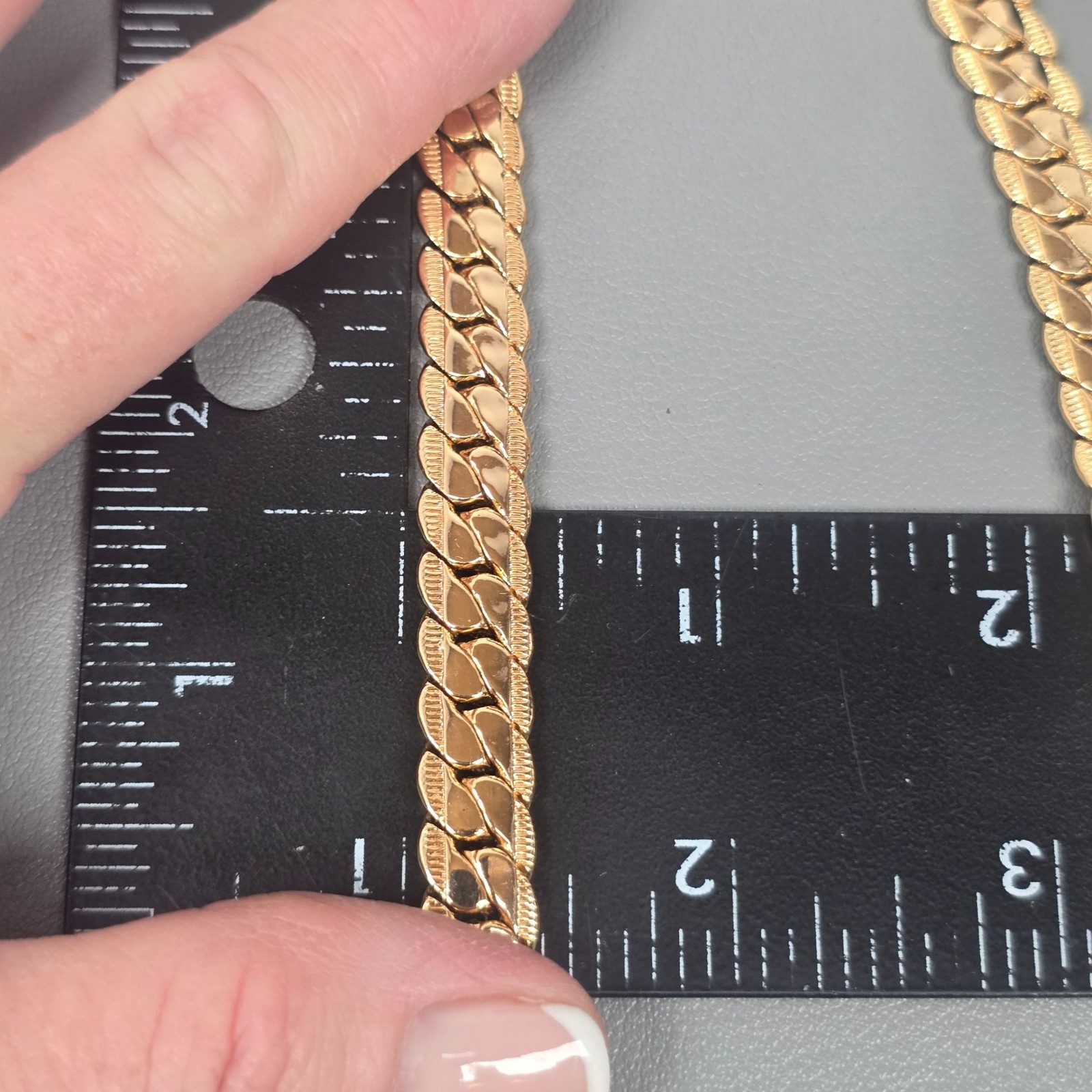 Cool 12K Gold-Plated Miami Cuban Chunky Curb Link Textured Chain Necklace 28″ U7