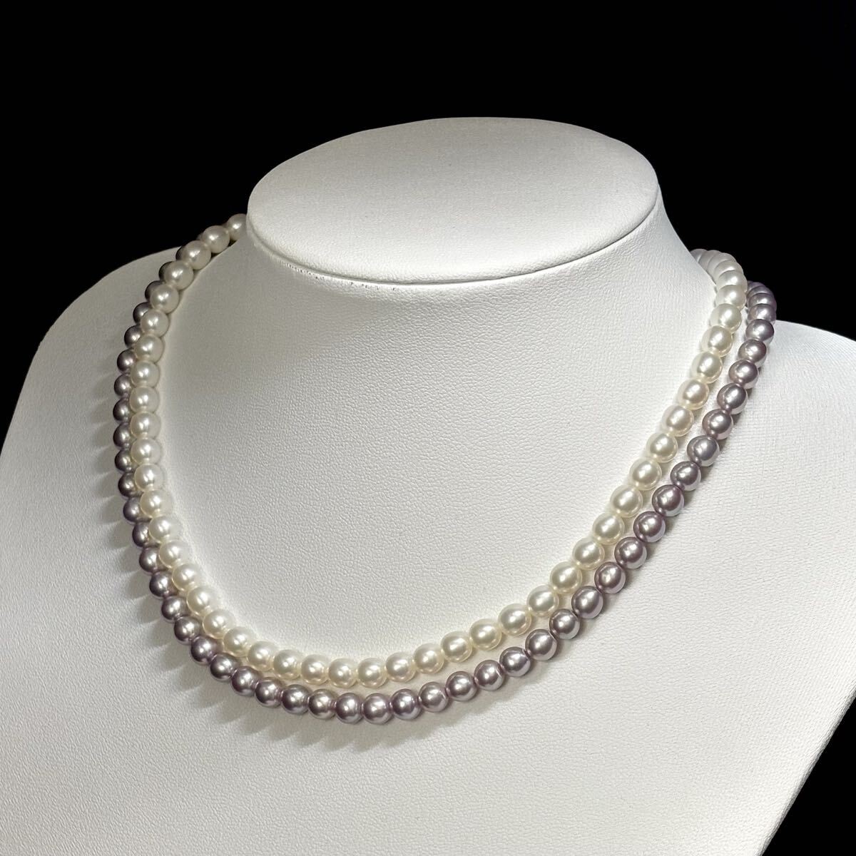 Platinum Genuine Pearl Necklace 5.5-6.0mm 82cm Pt850 From Japan