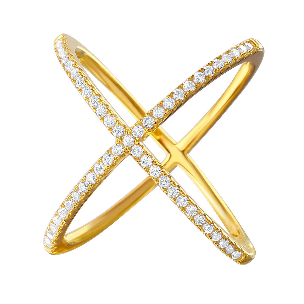 925 STERLING SILVER NICKLE FREE GOLD RHODIUM 4 WAY RING W/ LAB SIMULANT DIAMONDS