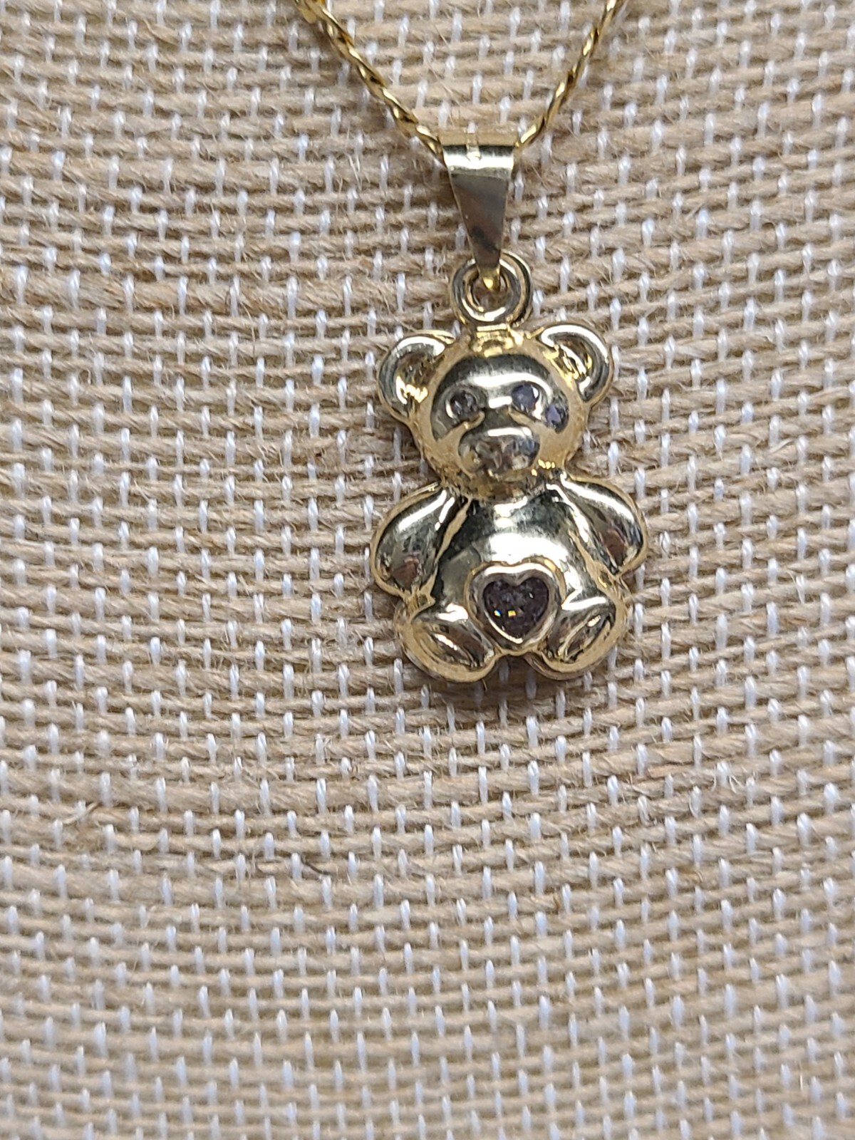 10K Yellow Gold Chain With Teddy Bear Pendant 18″ 5.59 Grams