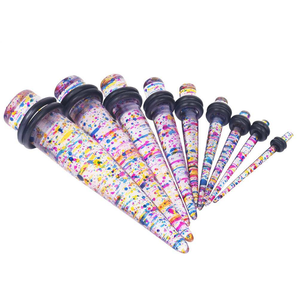 12-18PC Ear Taper Stretching Kit 14G-20MM Beginner Gauges Acrylic Taper Plug Set