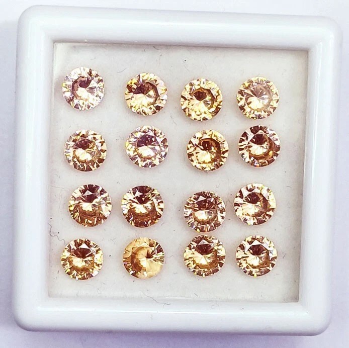 16 Pcs Natural Padparadscha Sapphire Round Cut GGI Certified Loose Gemstone