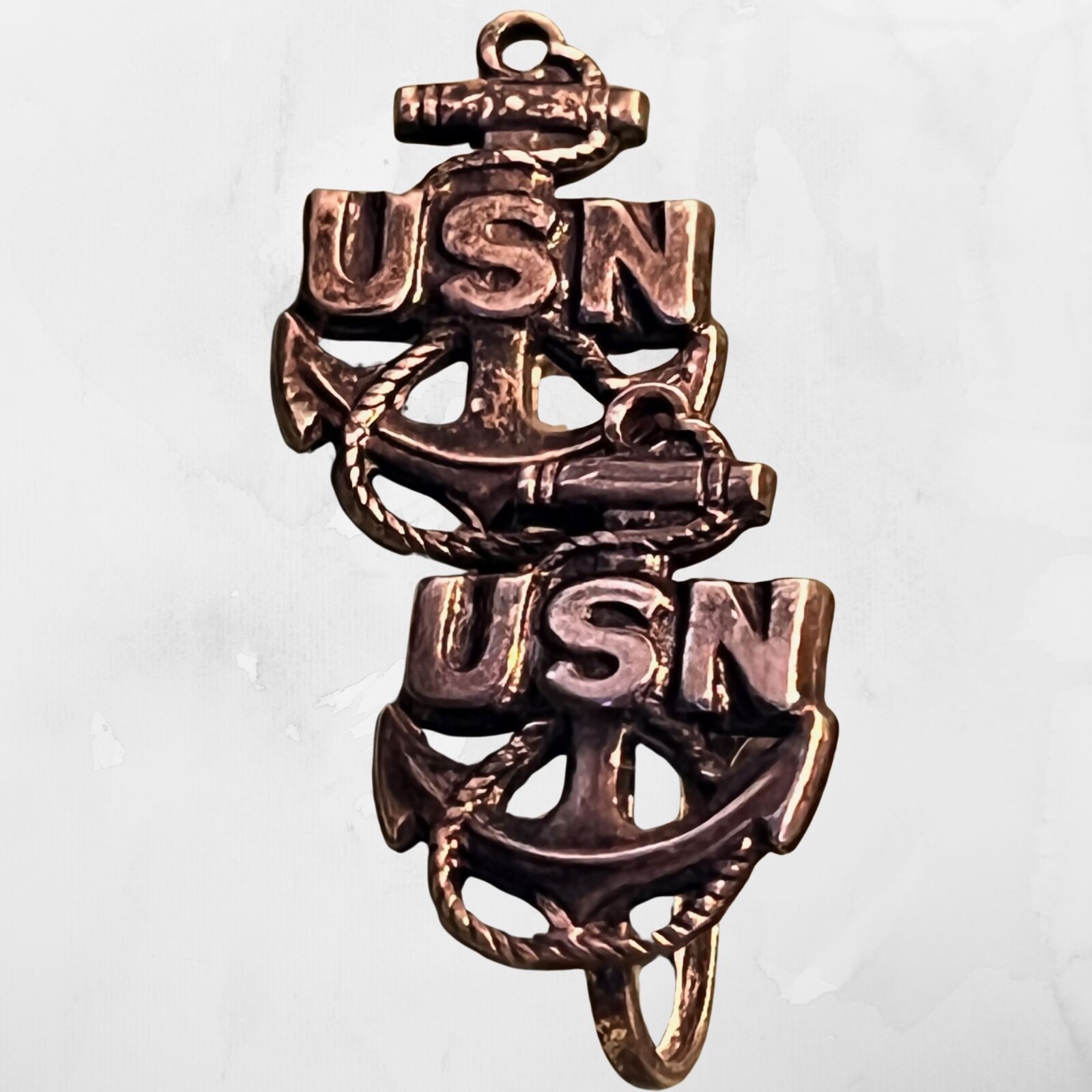 Vintage Sterling Silver USN Ship’s Anchor Screw Back Earrings Nautical Military