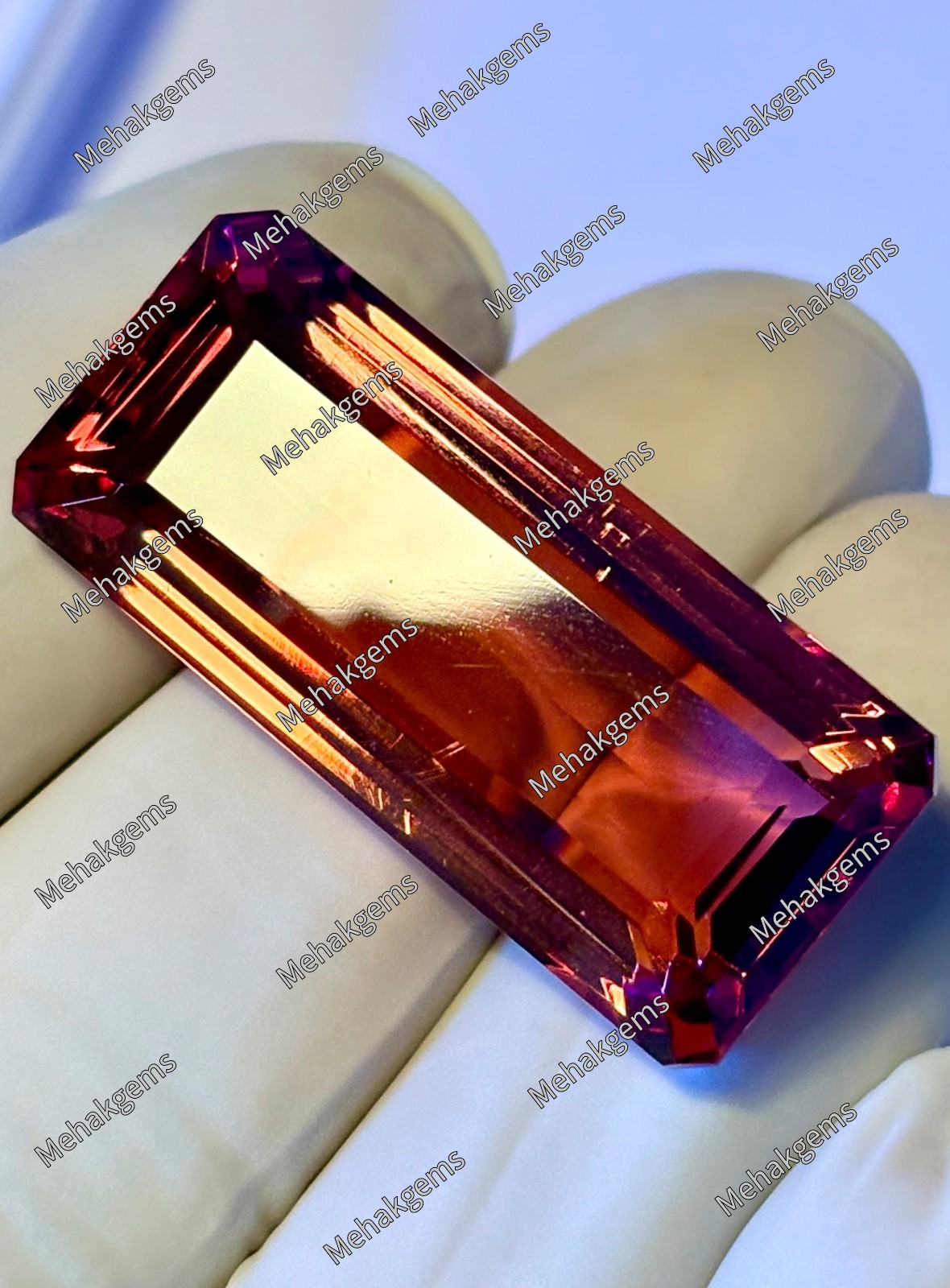 56 Carat Color Shift Zultanite Baguette Gemstone, Custom Ring Pendant Stone