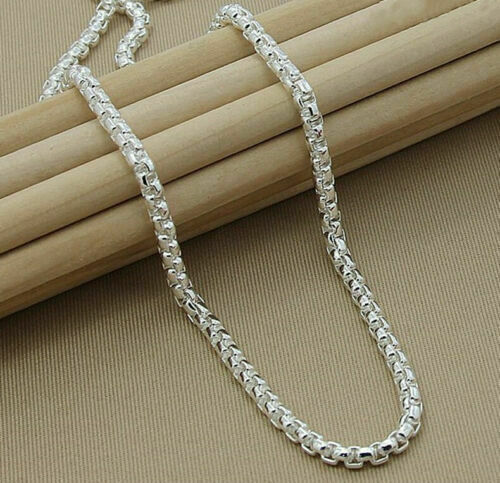 18″-30″ Mens Womens 925 Sterling Silver 6mm Smooth Round Box Link Chain Necklace