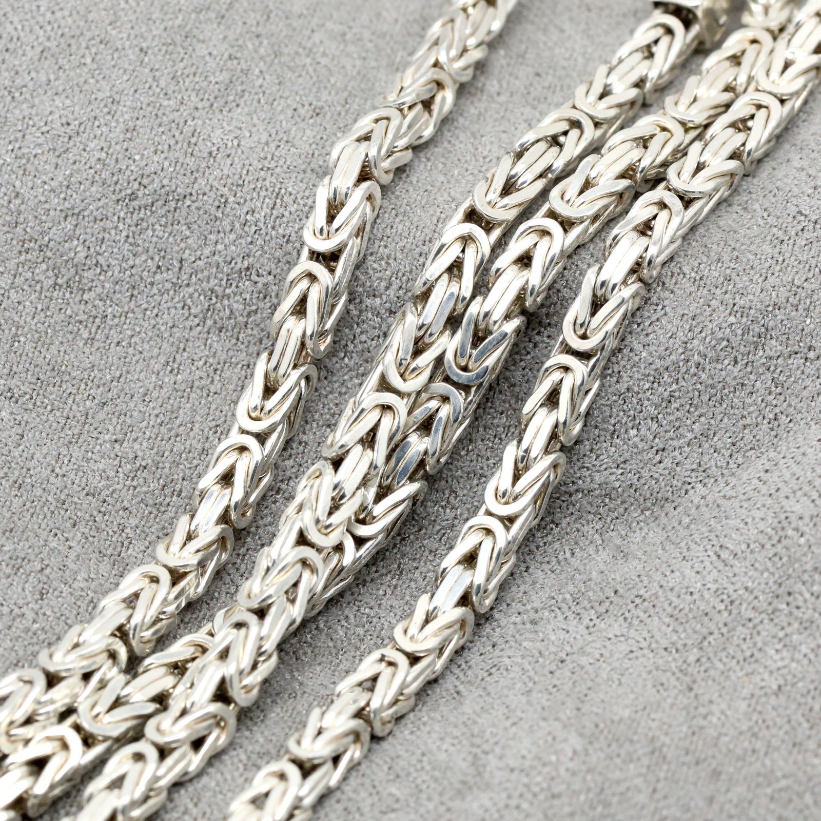 925 sterling silver Byzantine chain necklace 3.5mm 22 inch heavy chain 37g