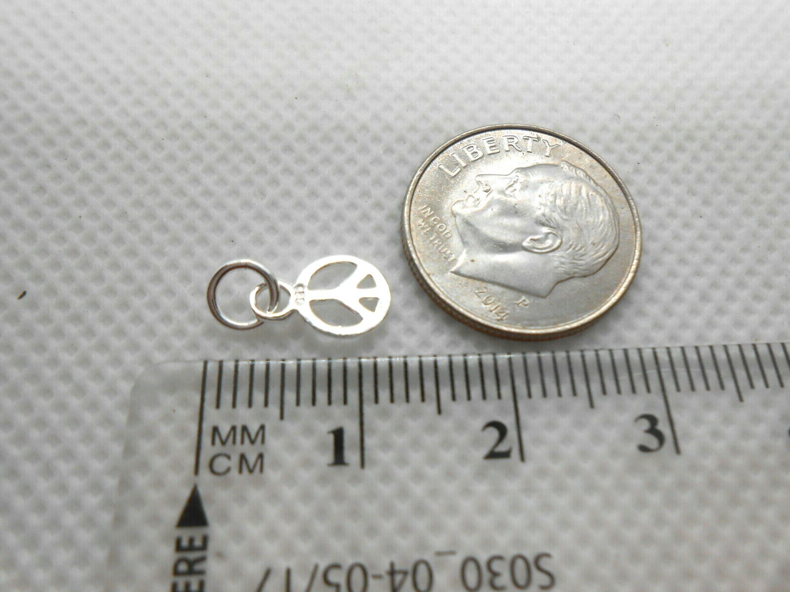 Mini Peace Sign Charm-Sterling Silver — Tiny Charm Stamped 925