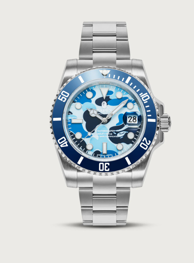 A BATHING APE BAPE TYPE 1 BAPEX Blue Camo Automatic Watch New Japan