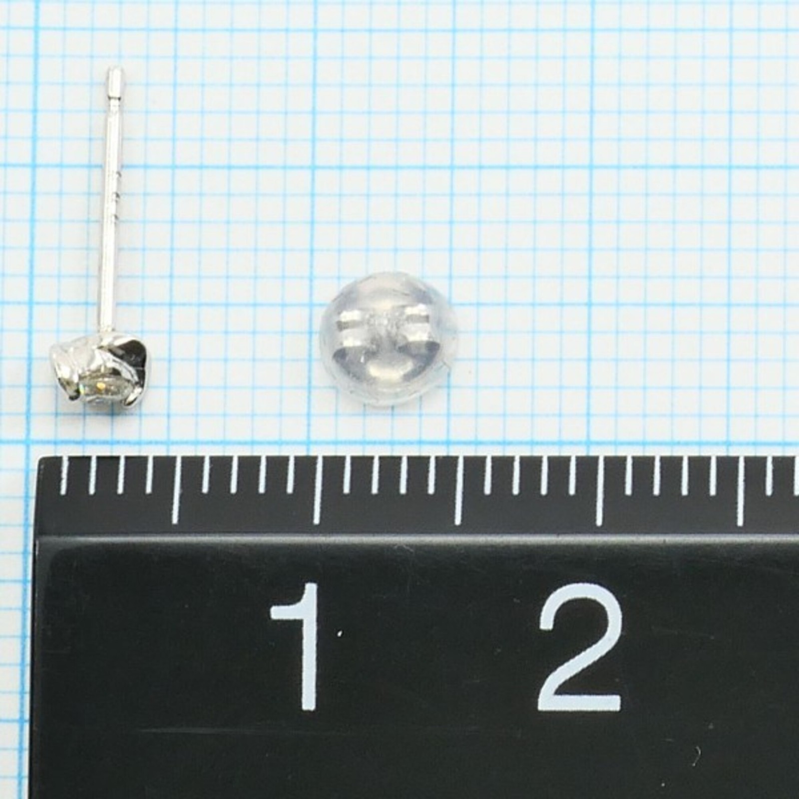 PT900 Platinum Earrings with 0.05g Diamonds x 2, Total Weight Appr… GZl1i6dr