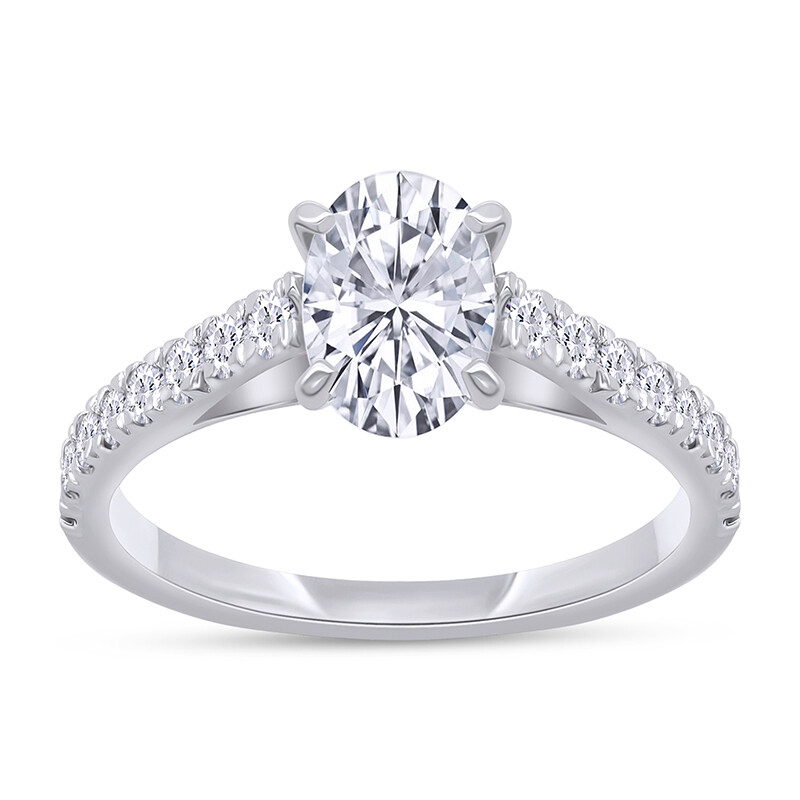 1.38ct Lab Grown Diamond Cathedral Style Engagement Ring in 10K Or 14K Gold