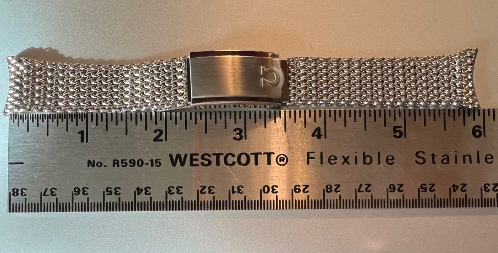 OMEGA, Stainless Steel Shark Mesh BAND, 19mm Fixed Curved Ends, 1960’s-70’s, NOS