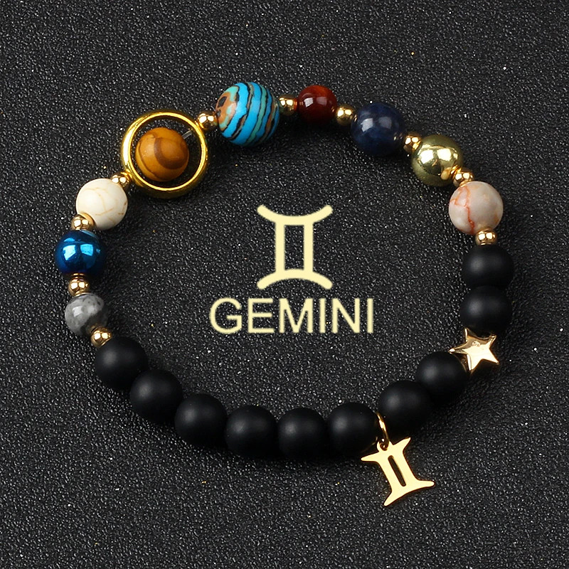 Women Stone Beaded Bracelet Round Layered Mixed Tone Adjustable Strand Jewelry