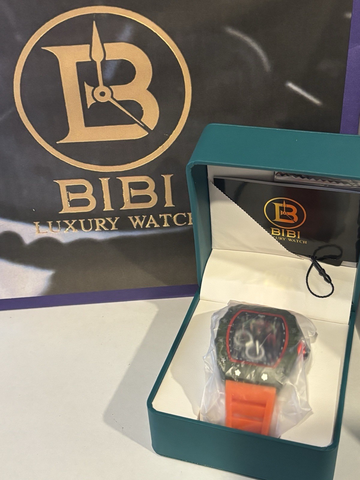 Bibi Luxury Watch Alloy Dial & Silicone Strap (B0128).
