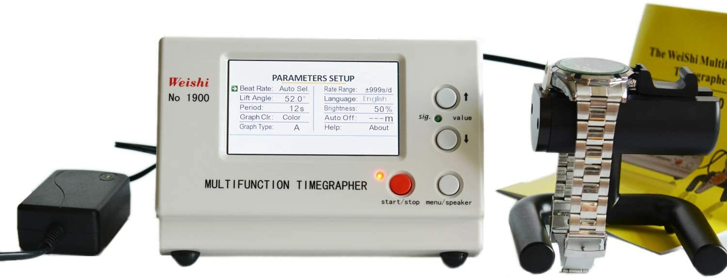 Weishi Timegrapher No.1900 Mechanical Watch Timing Machine Multifunction US Plug