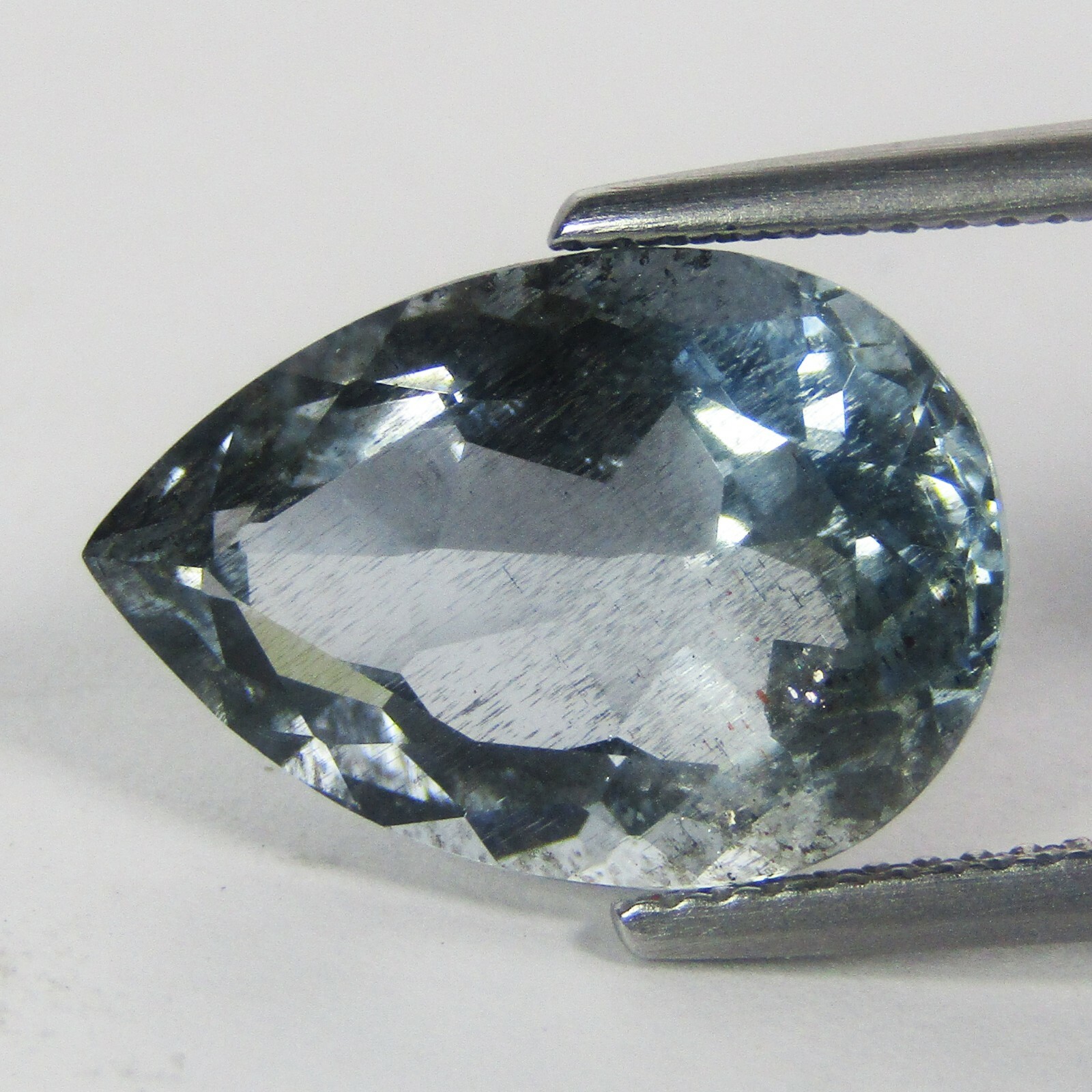 6.45Cts Genuine 100% Natural Aquamarine Unheated Pear Shape Brazil Gemstone VDO