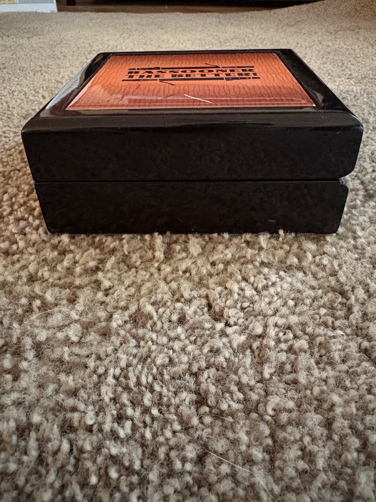 Square Wood Jewelry Box “BASSOONER THE BETTER!”