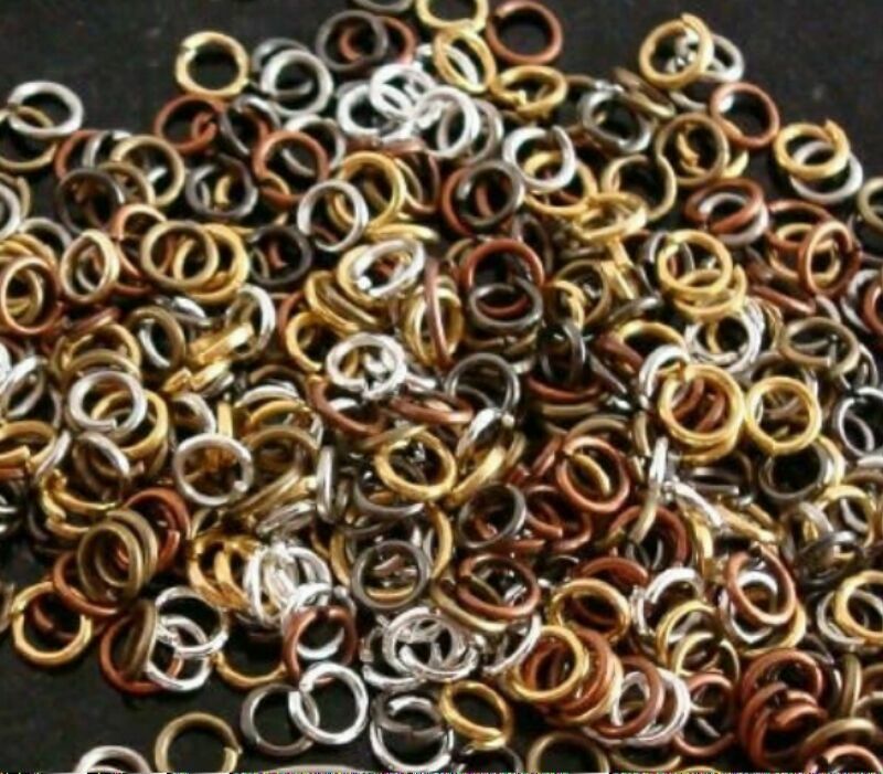4mm Jump rings 500pcs 6 mixed plated finishes open 20 gauge attach charms FPJ068