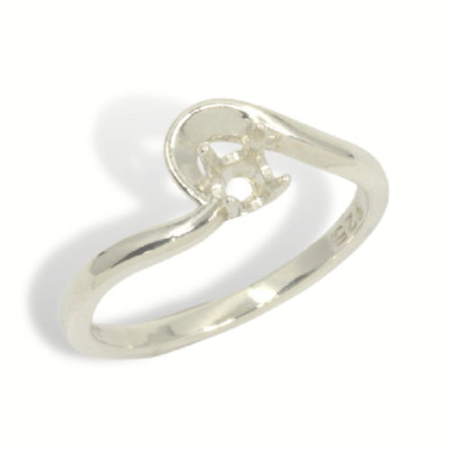 Round Heart Twist Swirl Pre-notched Ring Mounting