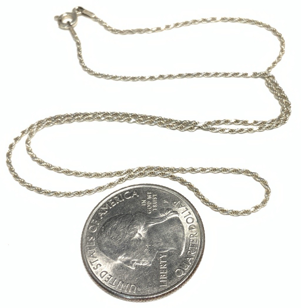 SU Sterling Silver 925 Rope Chain Necklace 16.75-inches LY06