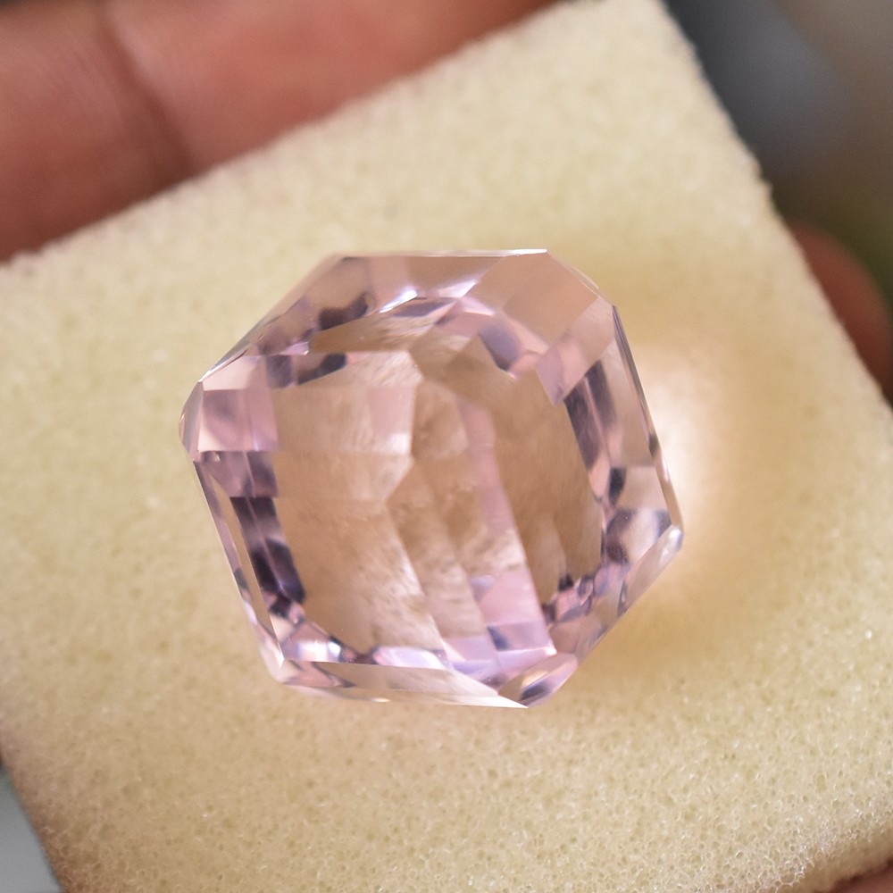 AA+ Quality 67 Ct RARE Cube Shape NATURAL Pink Topaz CERTIFIED Loose Gemstone