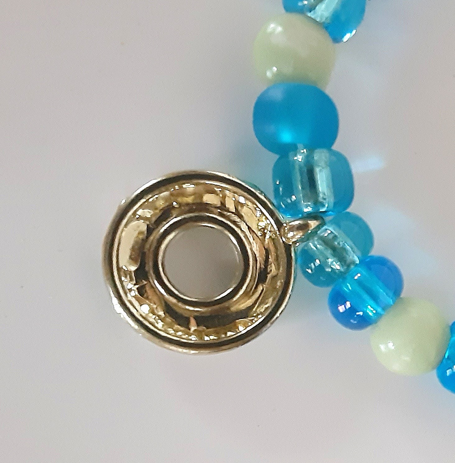 Handmade Sister Friends Sea Glass Nautical Charm Beaded Ankle Bracelet Set
