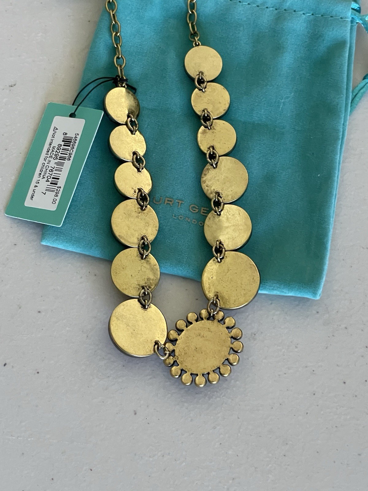 KURT GEIGER LONDON GOLD TONE OCTAVIA NECKLACE IN MULTI 16”+2”