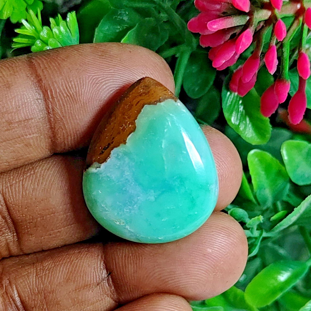 Natural Green Bio Chrysoprase Cabochon Loose Gemstone Jewelry 34 Cts. ME-14058