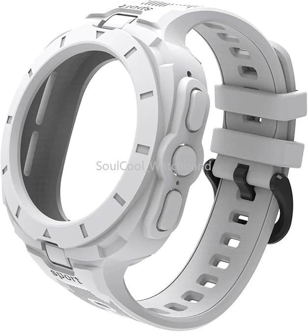 TPU Rugged Silicone Strap Sport Case Band For Samsung Galaxy Watch Ultra 47MM