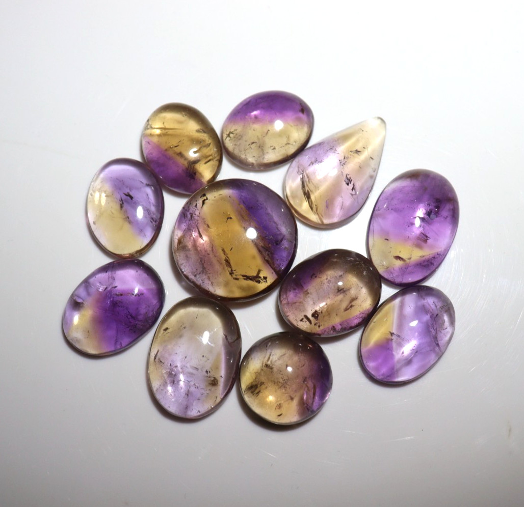 Ametrine Cabochon Bio Color Gemstone All Shape Available 15–30 mm Size