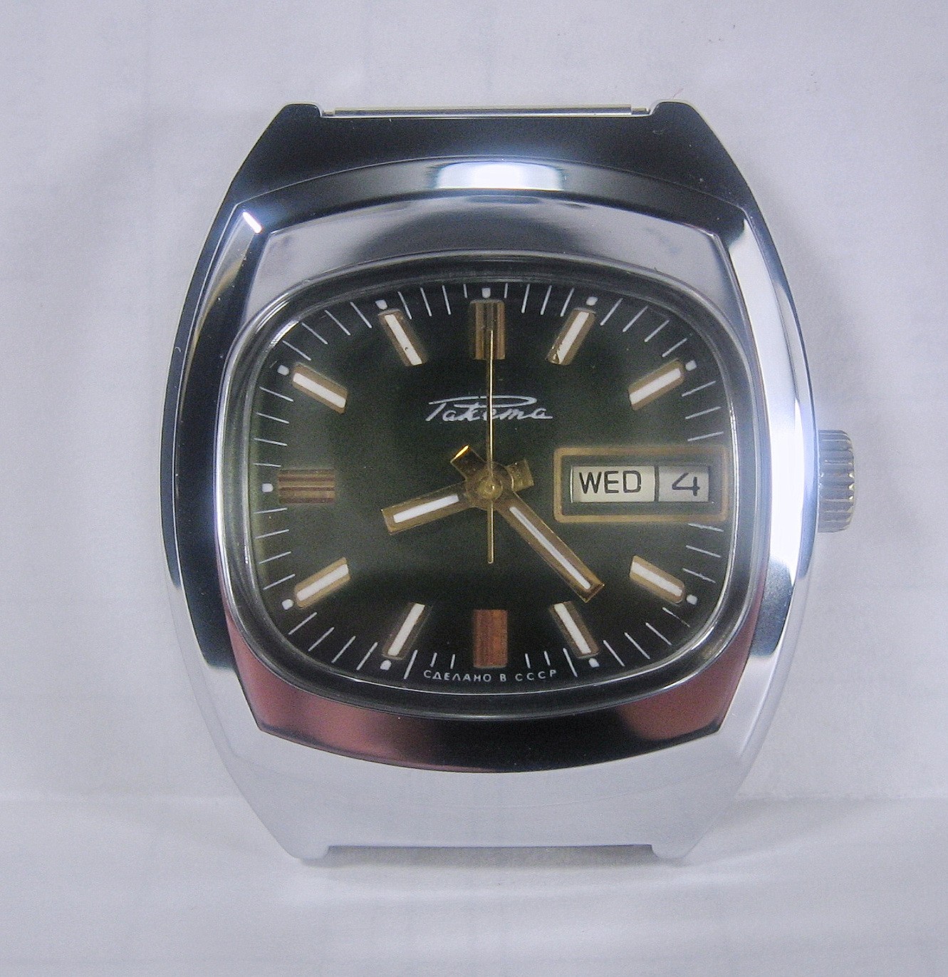 Vtg RAKETA NEW Case + Strap S/Steel 2628H Soviet Classic 19j Wrist Watch 1970s