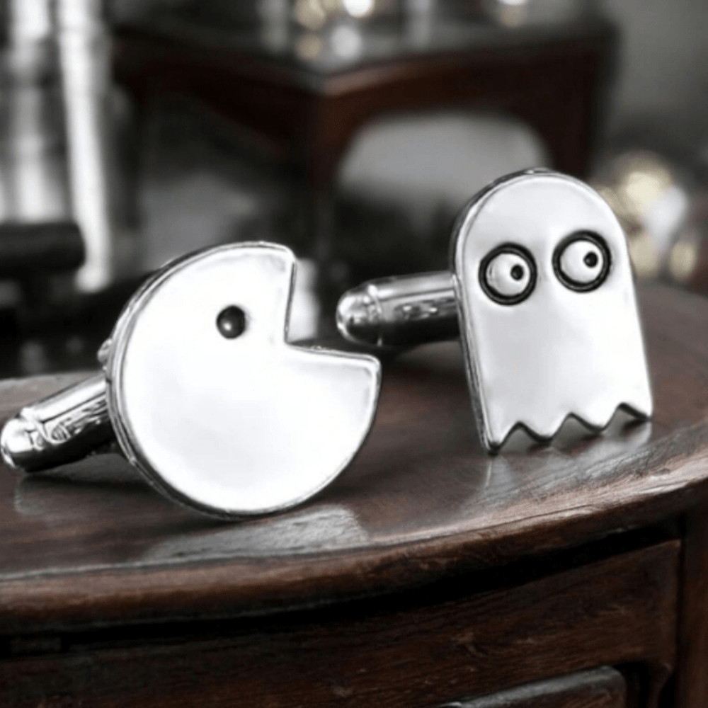 Pac-Man Cufflinks Game Over Ghost Video Game Arcade Iconic 80s Formal Tux Prom