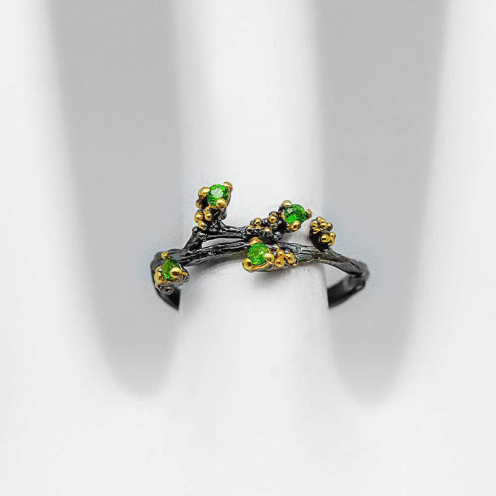 Not Enhanced Natural Chrome Diopside Silver 925 Sterling / RVS218