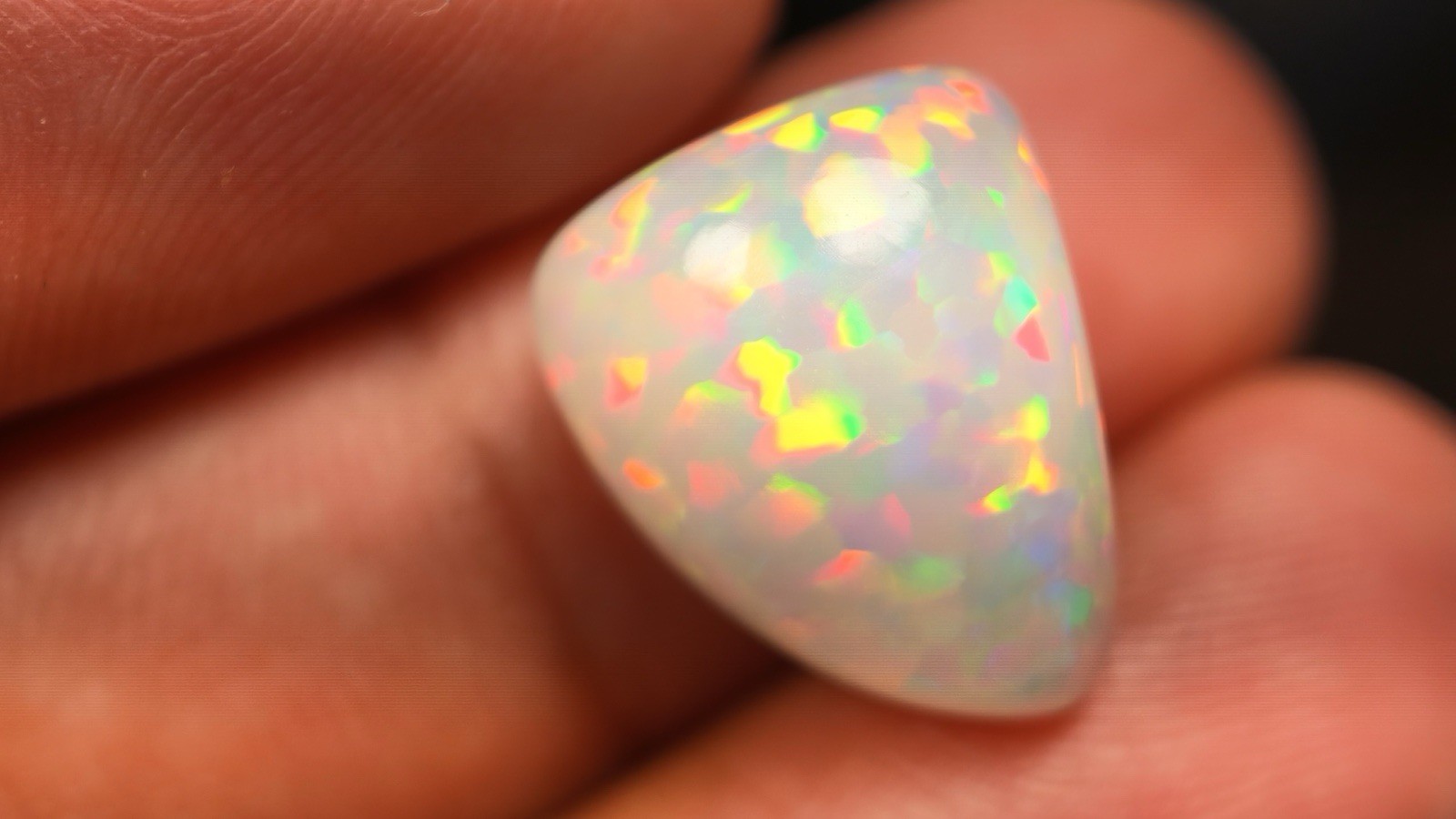 Natural Ethiopian Opal 9.7 Ct Triangle Cabochon Loose Gemstone 16.55×13.45mm