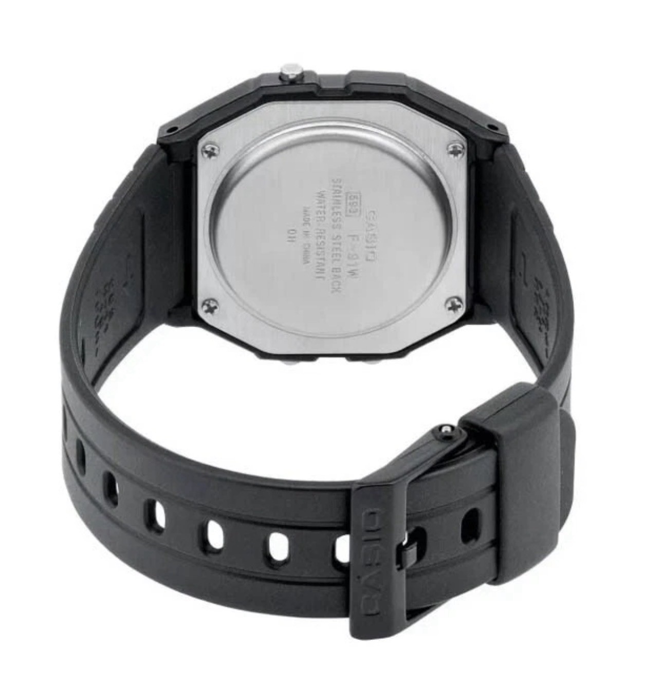 Casio F-91W Retro Digital Watch Black Resin Strap Alarm LED Light New In Box