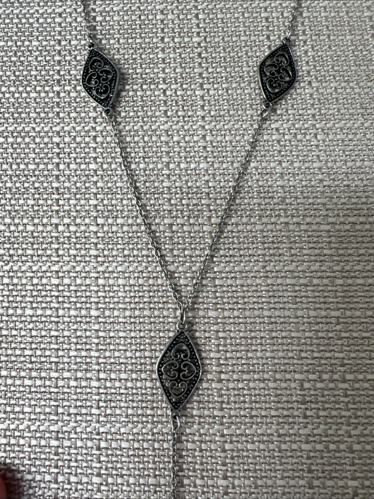 Women Long Retro Bohemian Ethnic Silver Diamond Shape Chip Metal Chain Dress