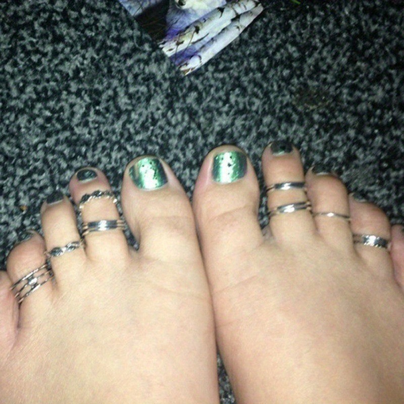 24Pcs/Set Toe Rings Women Boho Retro Open Toes Rings Summer Beach Foot Jewelry