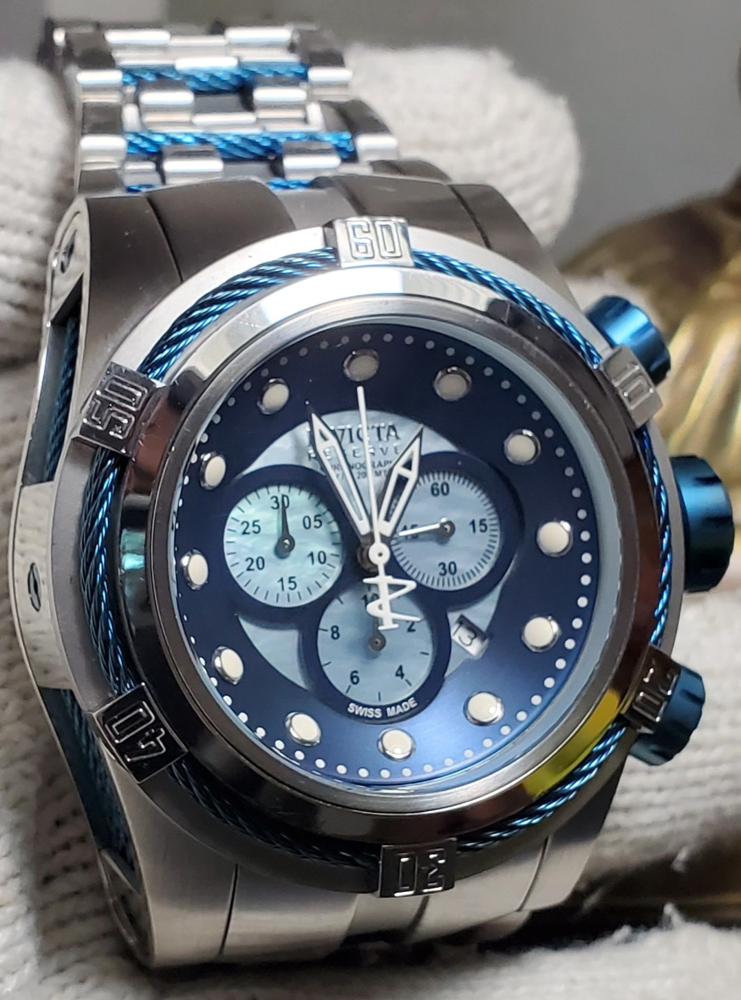 INVICTA RESERVE BOLT ZEUS SWISS CHRONO RONDA Z60 MEN’S WATCH 53mm MOP #12728