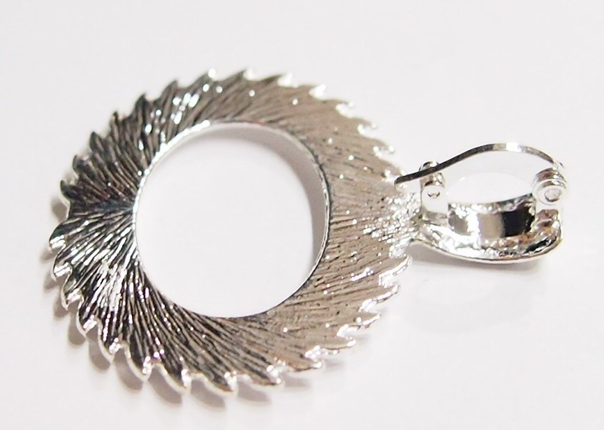6 -25x18mm Shiny Silver Horizontal Wreath/ Enhancer Bail Pendant Setting 40x35mm