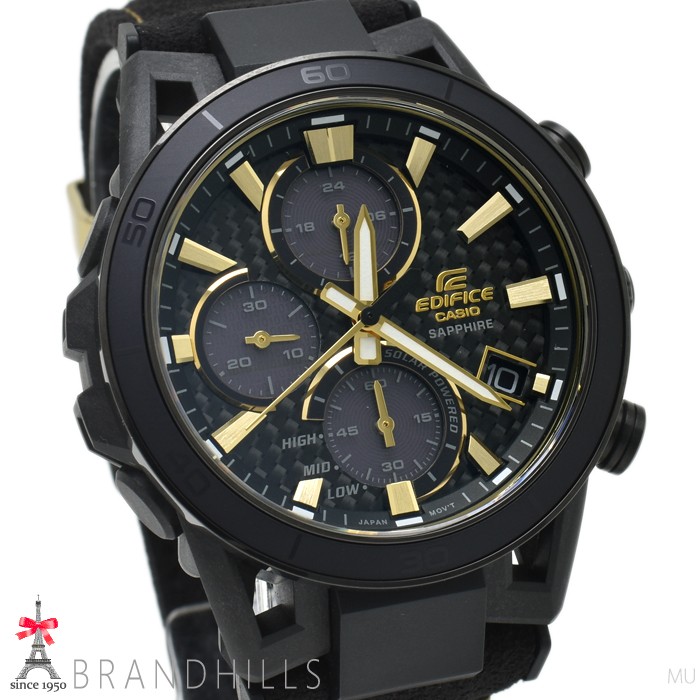 Casio Watch Edifice 50th Anniversary Solar Carbon SS Aluminum Alcantara